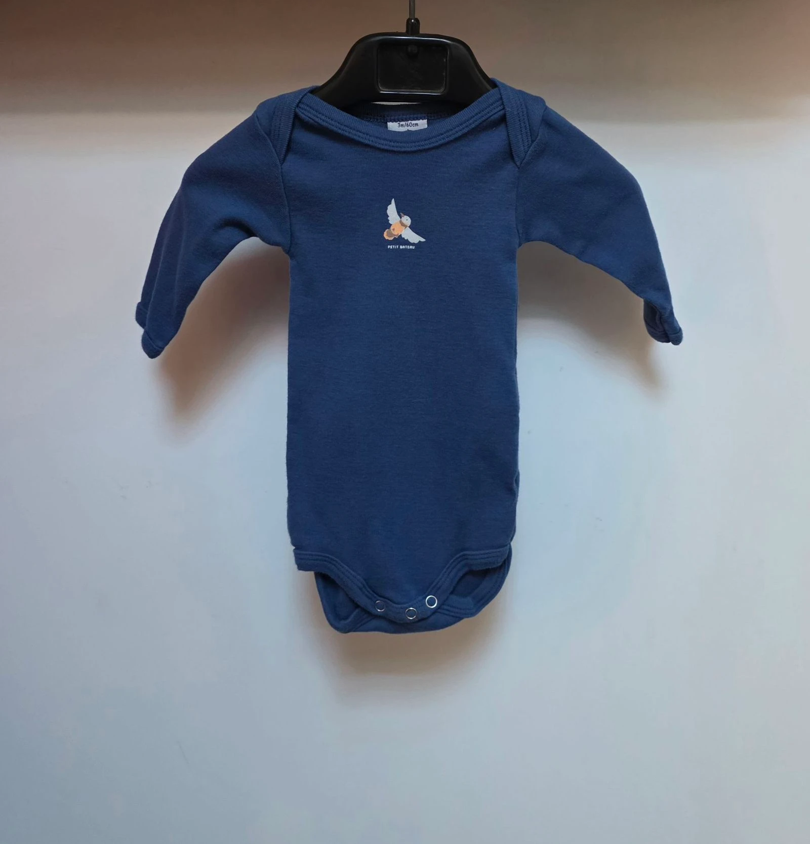 Body manches longues bleu motif oiseau Petit Bateau Taille 3 mois 60 cm